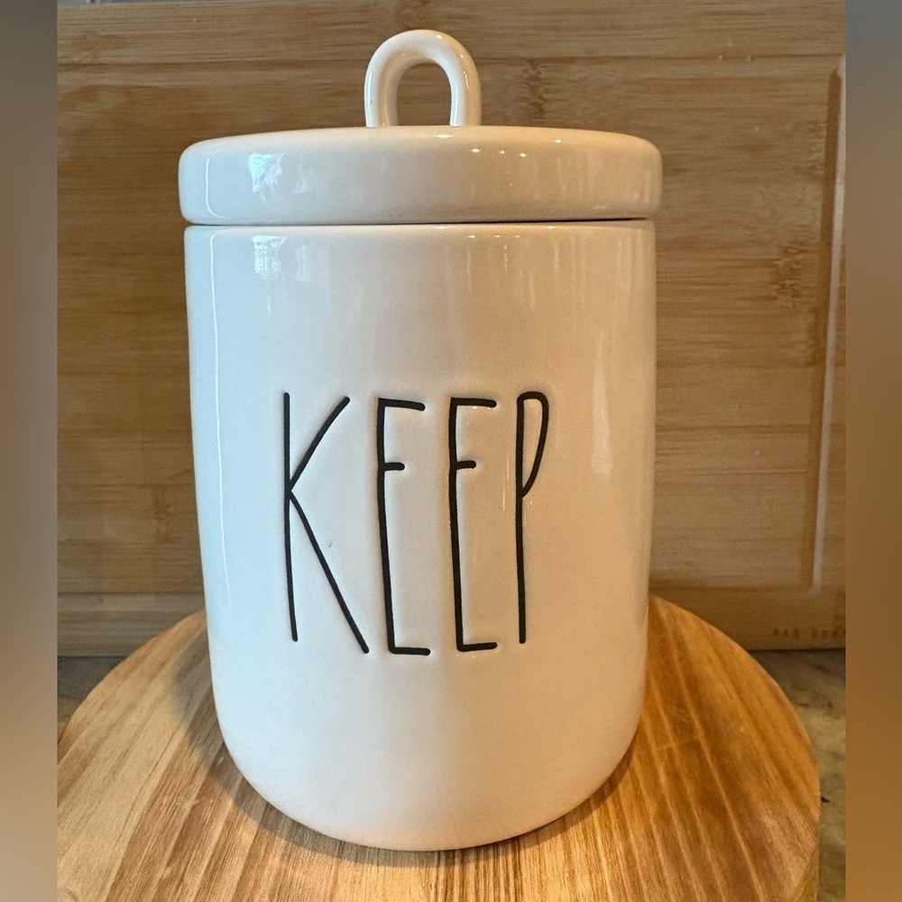 Rae Dunn White Ceramic Storage Container